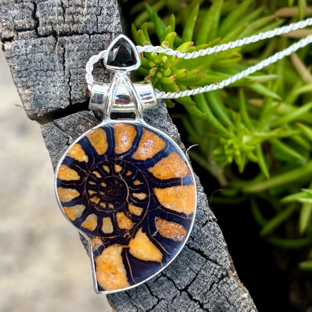 Ammonite & Onyx Necklace - Picture 4 of 13